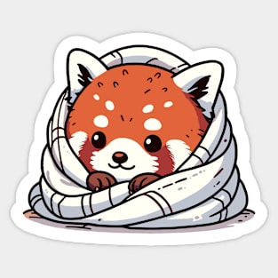 Cozy Comfort: Red Panda's Snuggle Sticker